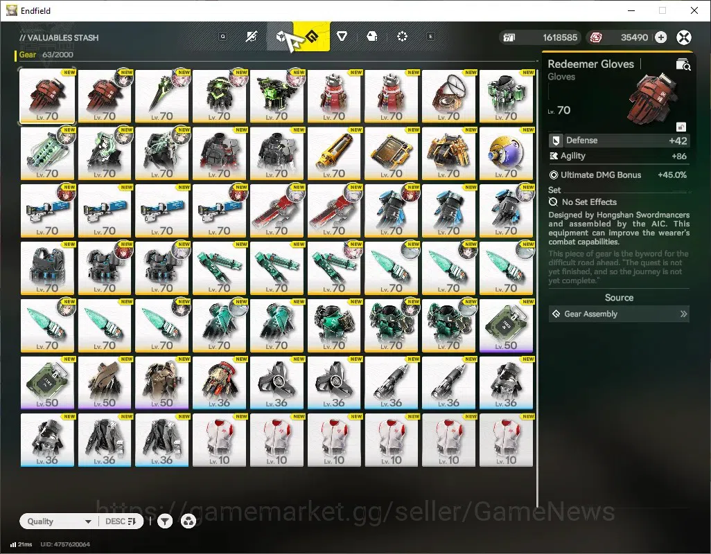 Arknights: Endfield Accounts ASIA|Lv 57|6k Ars|138 Ori|5 SSR (1 Limited)+1 Sele image 7