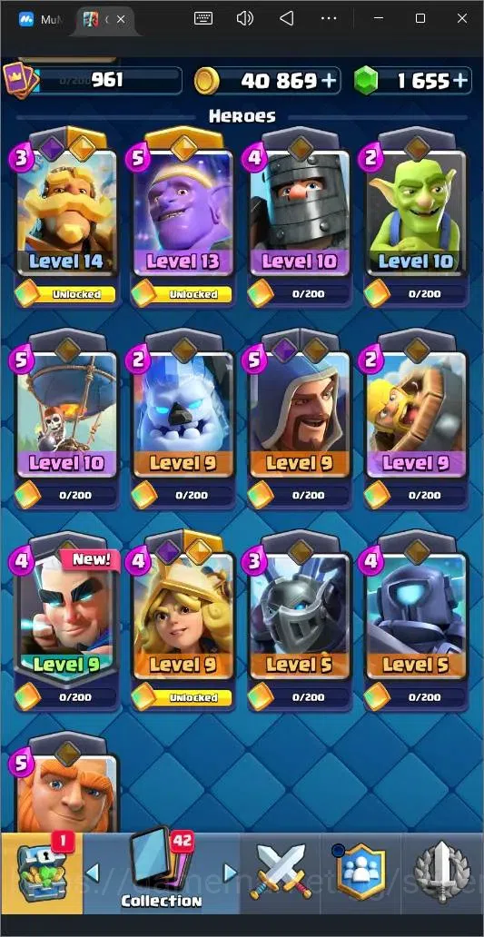 Clash Royale Accounts High-End Global |CL 961|KTL 12|Trophy 6670|113 Cards|2 Champ|3 Hero|7 Evo|40k Gold|1.6k Gems|Proteck 12