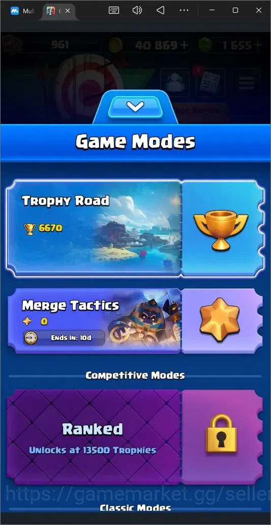 Clash Royale Accounts High-End Global |CL 961|KTL 12|Trophy 6670|113 Cards|2 Champ|3 Hero|7 Evo|40k Gold|1.6k Gems|Proteck 2