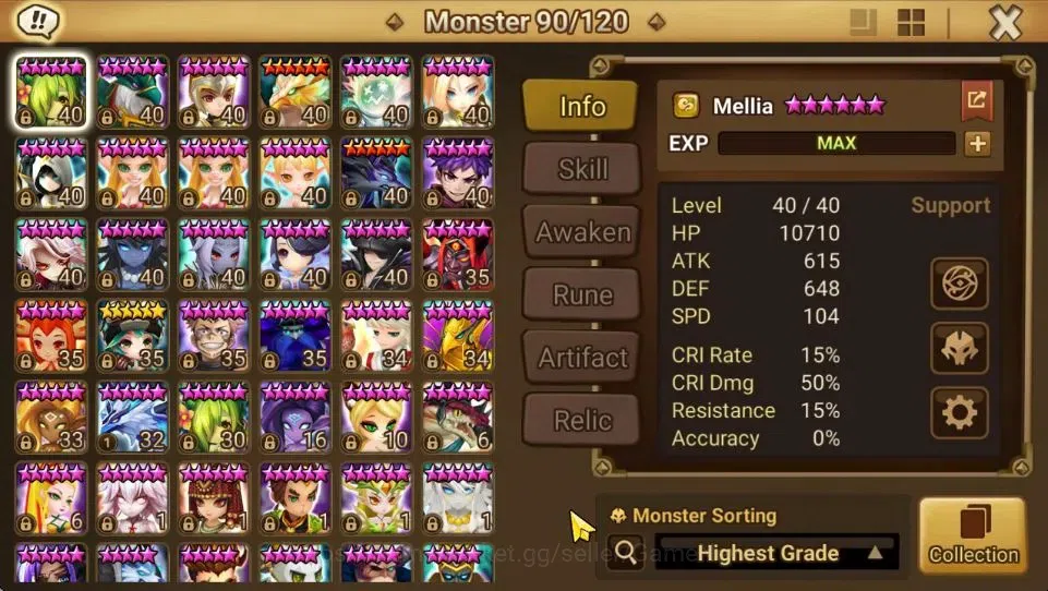 Summoners War: Sky Arena Accounts End-Game GLOBAL Lv 92|3 LD[Artamiel,Rick,Dr Albert]|36 Total NB5[Shi Hou,Vanessa,Etc]+72 11