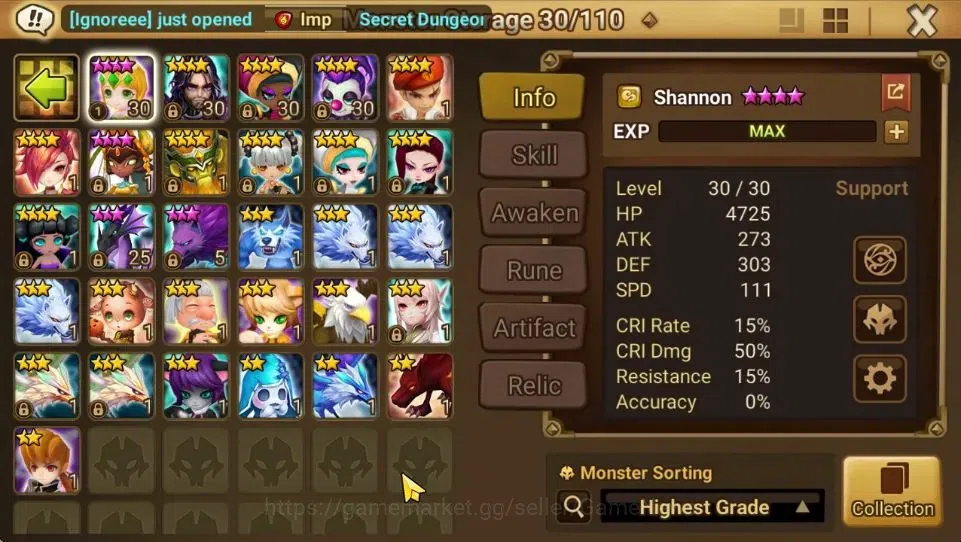 Summoners War: Sky Arena Accounts End-Game GLOBAL Lv 92|3 LD[Artamiel,Rick,Dr Albert]|36 Total NB5[Shi Hou,Vanessa,Etc]+72 13