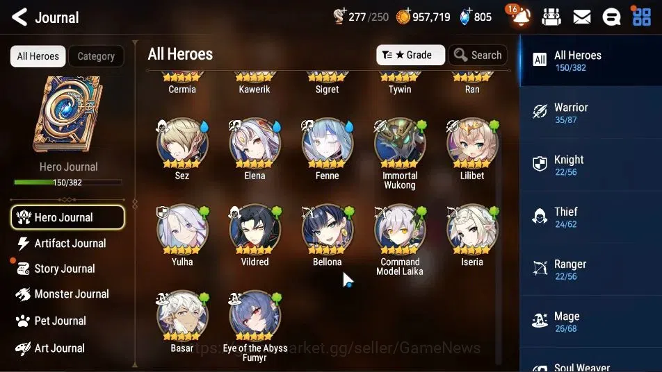 Epic Seven Accounts High-End ASIA Verif| 11 ML (Dark Diene,Har Seti,ZIO,Etc)+Aby Fumyr,Fenne,Etc|Poh+Bless ON|16K 8