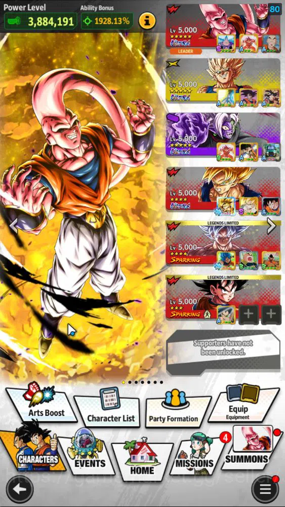 Dragon Ball Legends Accounts Mid-Tier 3,8M Total Power|LV 155|4 UL+ 14LL|SS Goku,Buu: Super Majin Vegeta,Fusion Zamasu 2