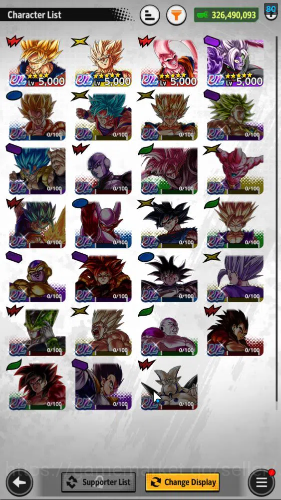 Dragon Ball Legends Accounts Mid-Tier 3,8M Total Power|LV 155|4 UL+ 14LL|SS Goku,Buu: Super Majin Vegeta,Fusion Zamasu 3
