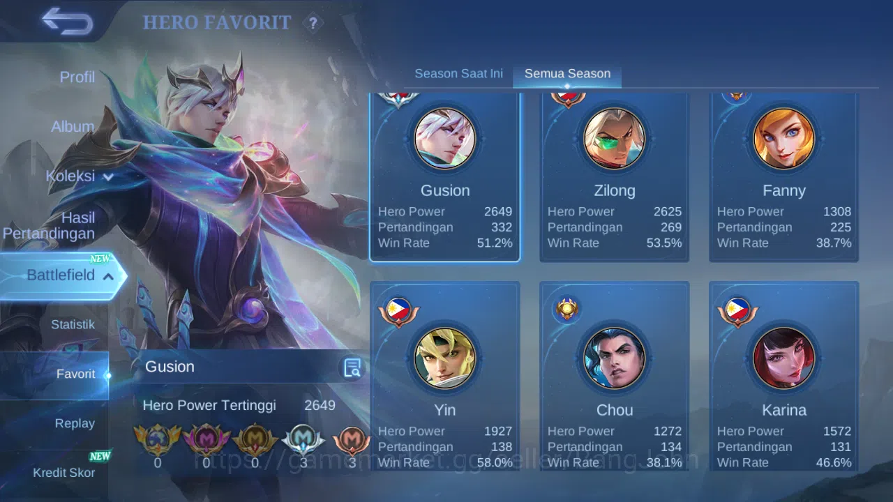 Mobile Legends: Bang Bang Accounts Others Hero 101 Skin 196 | CC Natalia | Lightborn Granger, Alucard, Fanny | Lunar Sun 14