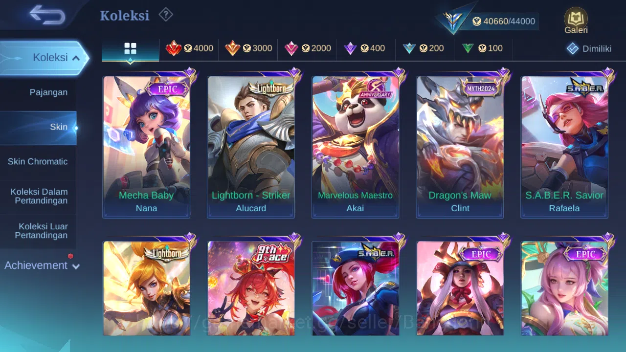 Mobile Legends: Bang Bang Accounts Others Hero 101 Skin 196 | CC Natalia | Lightborn Granger, Alucard, Fanny | Lunar Sun 3