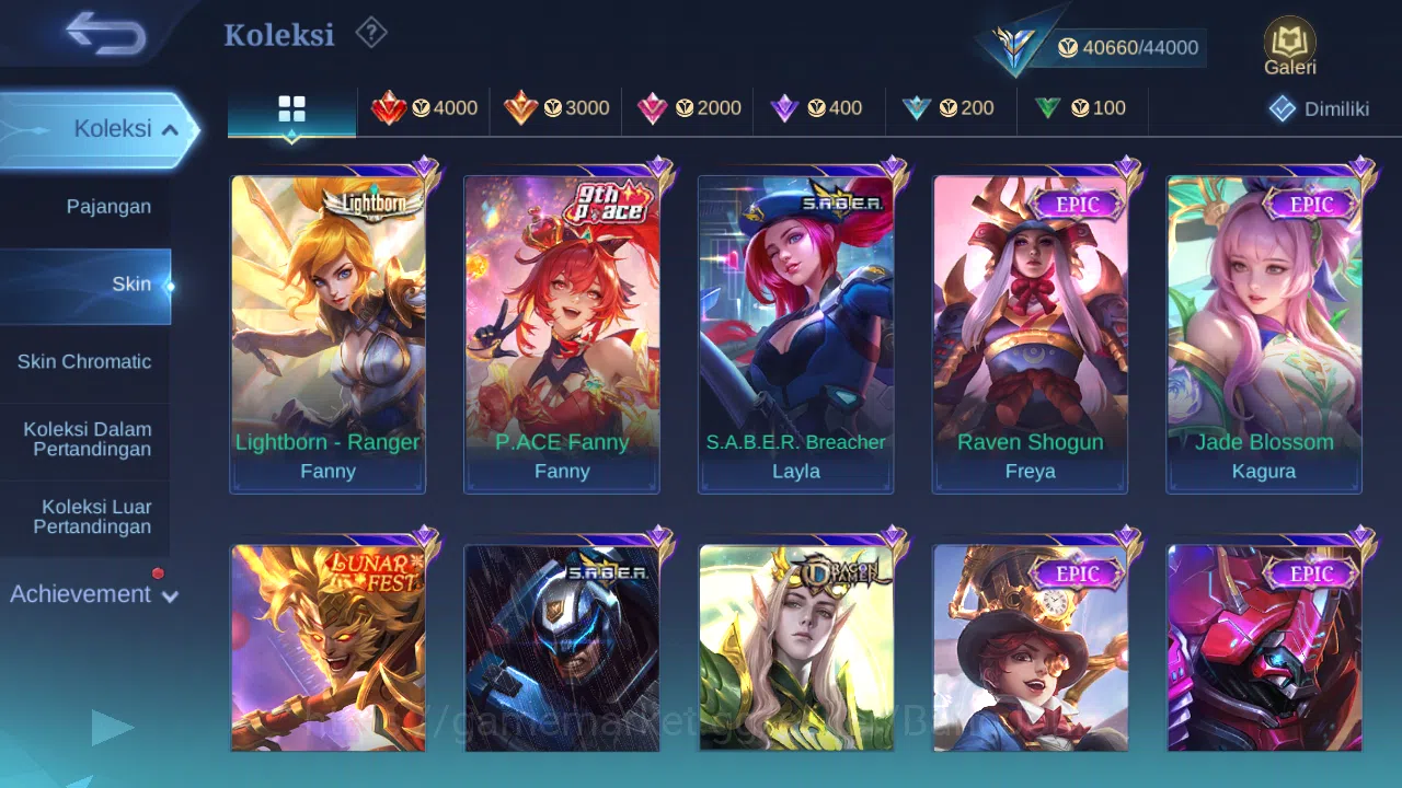Mobile Legends: Bang Bang Accounts Others Hero 101 Skin 196 | CC Natalia | Lightborn Granger, Alucard, Fanny | Lunar Sun 4