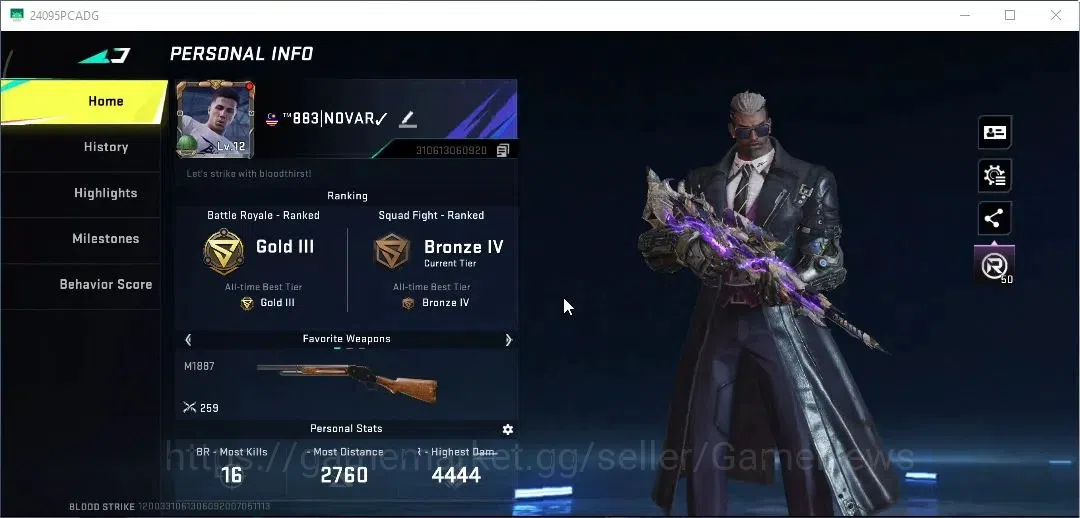 Blood Strike Accounts ASIA| ETERNAL Kala | 90 Upgrade Point Kala| 8,4k R image 2