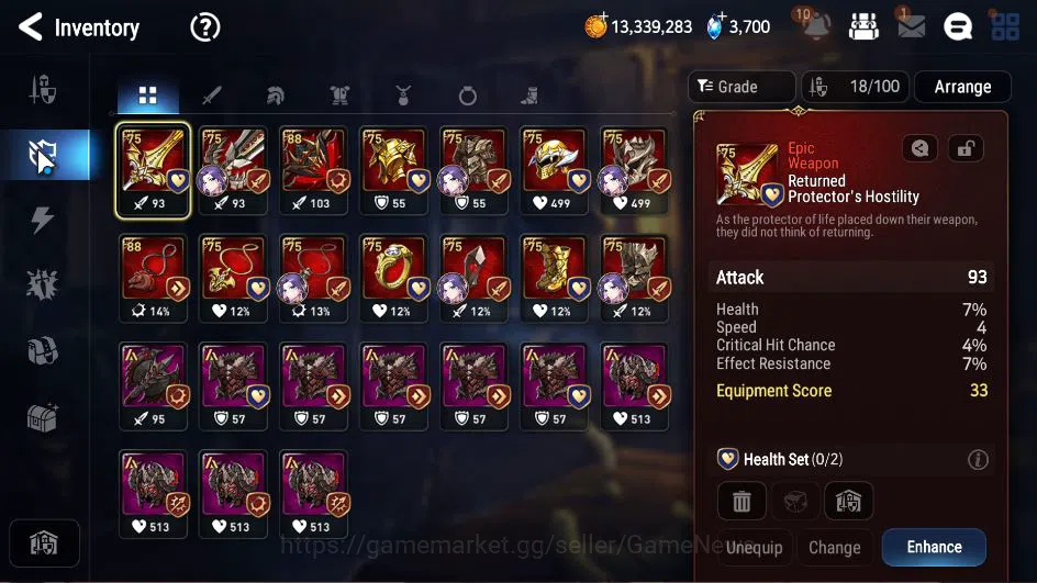 Epic Seven Accounts Starter GLOBAL Unverif|1 ML (Boss Arunka) + Schruel,Eda,Senya,Etc|PoH+Bless ON|3,7K SStone + 56K 15