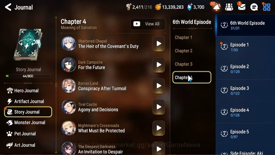 Epic Seven Accounts Starter GLOBAL Unverif|1 ML (Boss Arunka) + Schruel,Eda,Senya,Etc|PoH+Bless ON|3,7K SStone + 56K 8