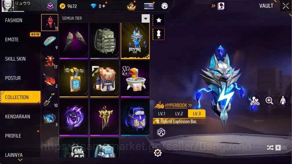 Free Fire Accounts Indonesia | 2 Evo(UMP-BOOYAH DAY 2021 Lv2,M60-DREA image 12