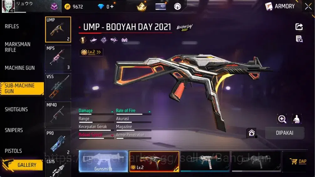 Free Fire Accounts Indonesia | 2 Evo(UMP-BOOYAH DAY 2021 Lv2,M60-DREA image 20