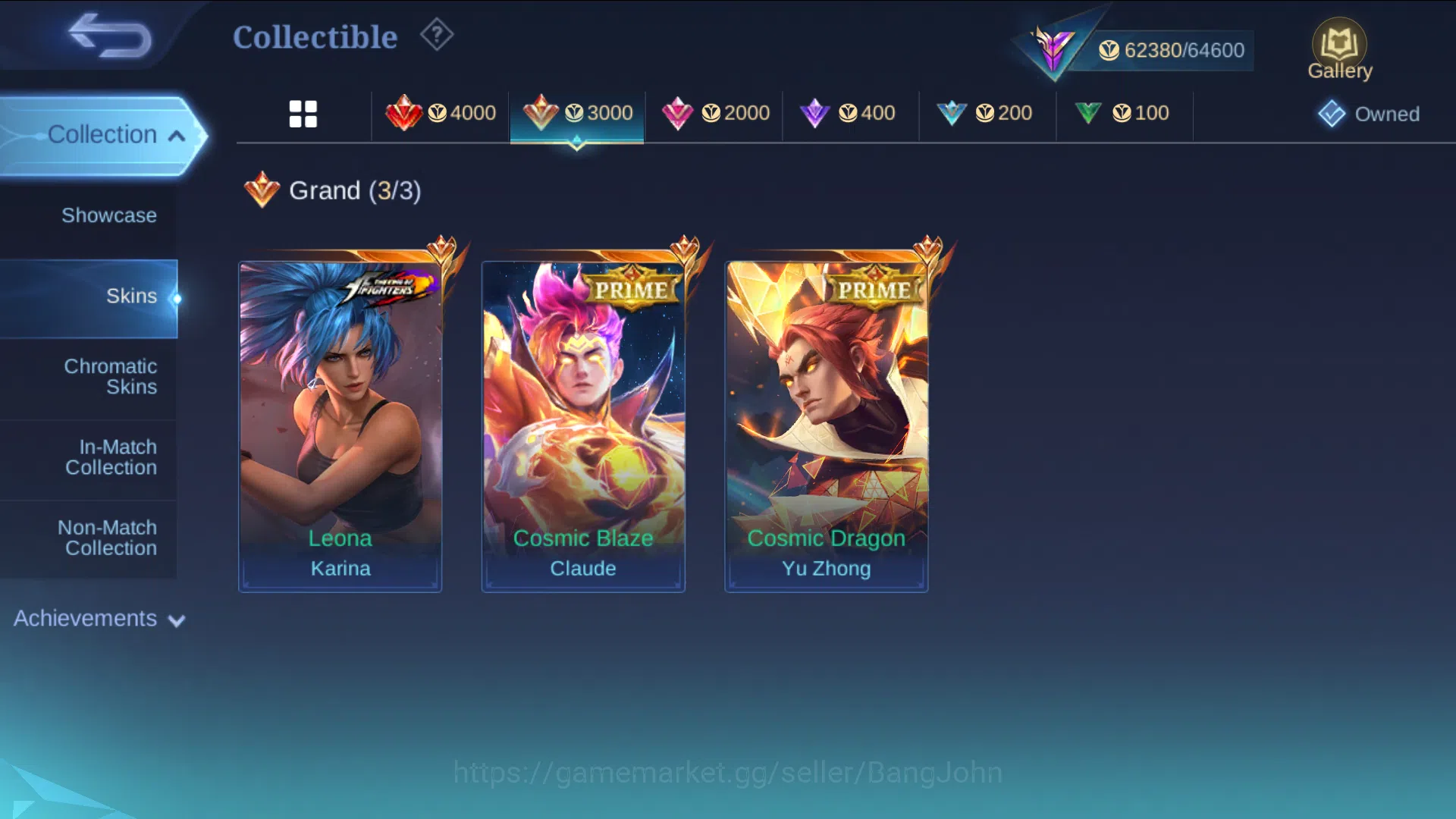Mobile Legends: Bang Bang Accounts hero 130 | skin 243 | prime yu zhong, prime claude image 3