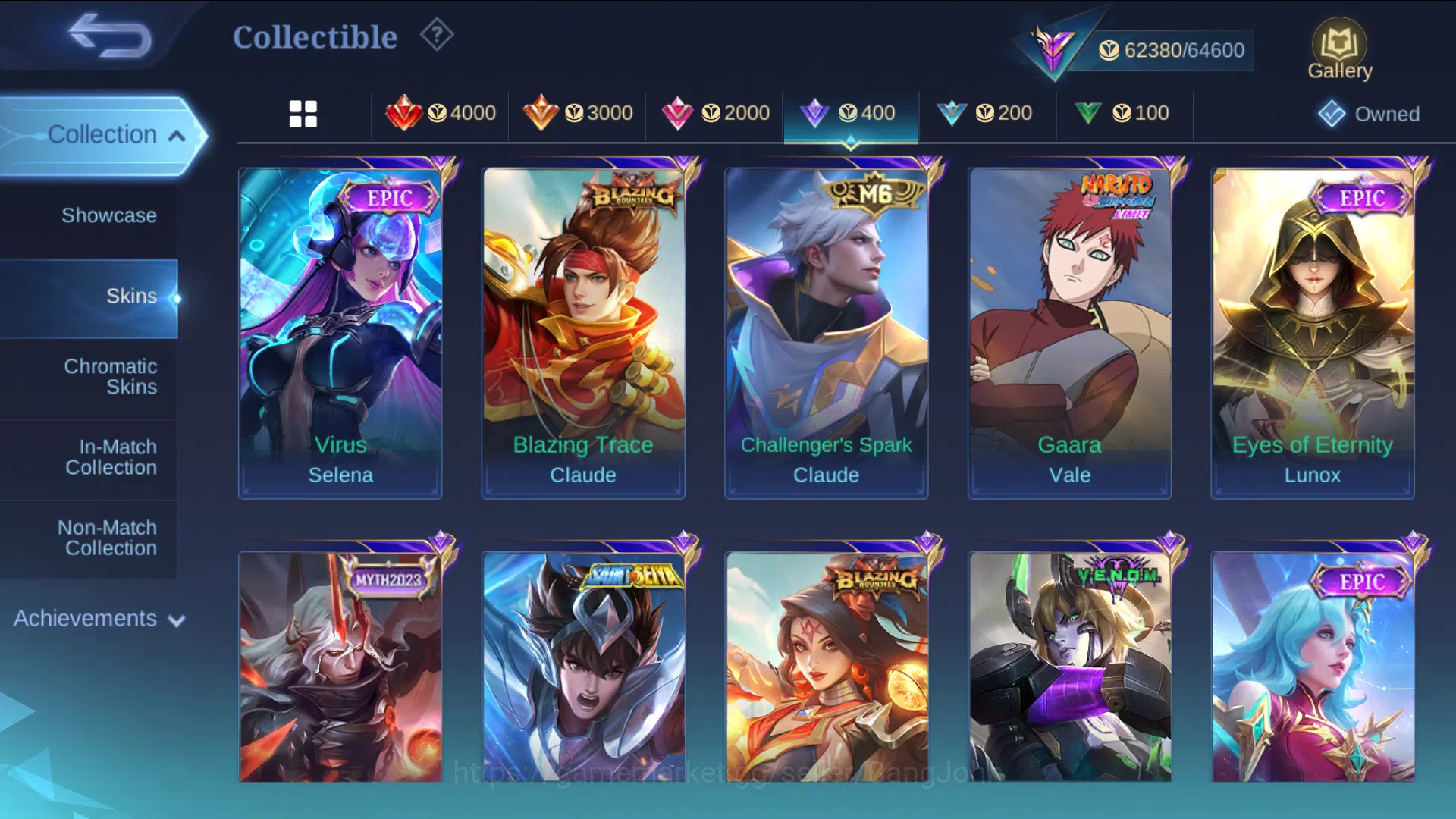 Mobile Legends: Bang Bang Accounts hero 130 | skin 243 | prime yu zhong, prime claude image 7