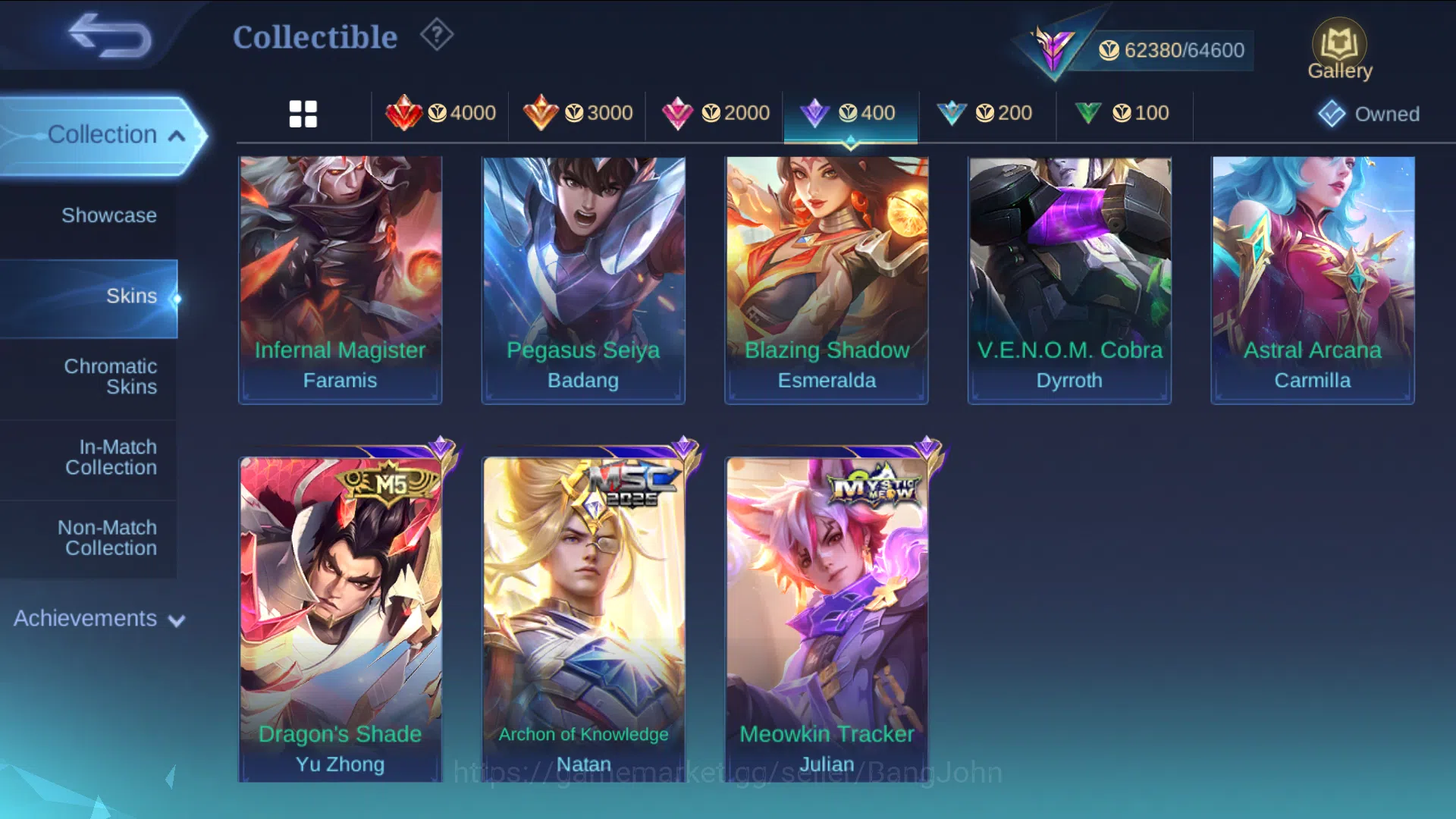 Mobile Legends: Bang Bang Accounts hero 130 | skin 243 | prime yu zhong, prime claude image 8