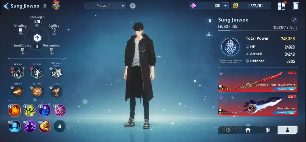 Solo Leveling: ARISE Accounts Power 753k |20 SSR|GotoA5+SignA3 + MireiA5+SignA5 + ThomasA4 + KanaeA5+SignA5 + Etc| Log