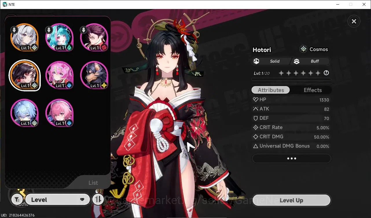 Neverness to Everness Accounts GLOBAL EU| HL 3| 1 S-Class Limited Hotori |+2 S-Class Selector Box|Selector ON|Shinku Skin| 2 1
