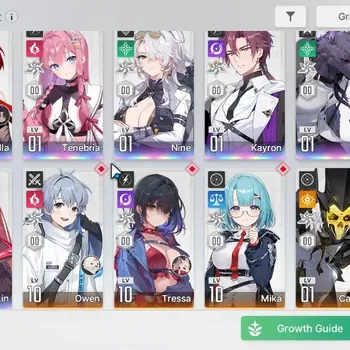 Chaos Zero Nightmare Accounts ASIA|Lv55|7 SSR(ArabellaM2+Sign,Nine,KayronM1,Tenebria,Hugo,Veronica,Mei Lin) 1 Combatant +1