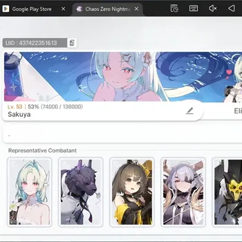 Chaos Zero Nightmare Accounts Global|Lv.53|6 SSR [Arabella,Heidemarie,Kayron,Hugo,Khalipe,Veronica]+Sign|8K Crystal|Log