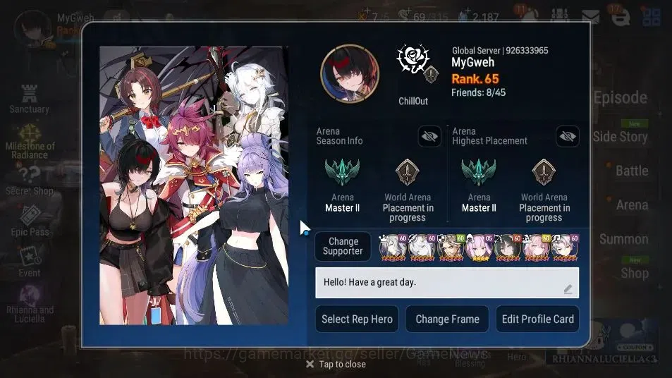 Epic Seven Accounts GLOBAL Unverif|New Era|17 ML(Salome,NM Luna,Ruele  image 2
