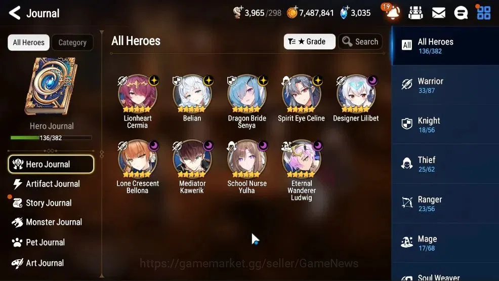 Epic Seven Accounts High-End GLOBAL UnVerif|New Era|9 ML (Schol Nurse Yulha,LC Bellona,Belian),AB Fumyr,Setsuka,etc|2,2k 5