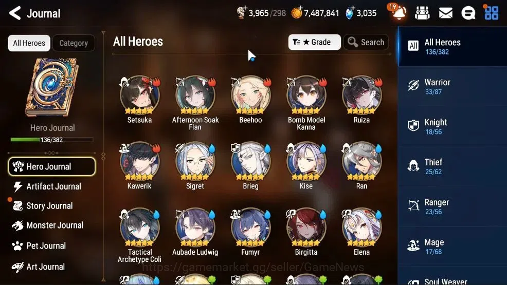 Epic Seven Accounts High-End GLOBAL UnVerif|New Era|9 ML (Schol Nurse Yulha,LC Bellona,Belian),AB Fumyr,Setsuka,etc|2,2k 6