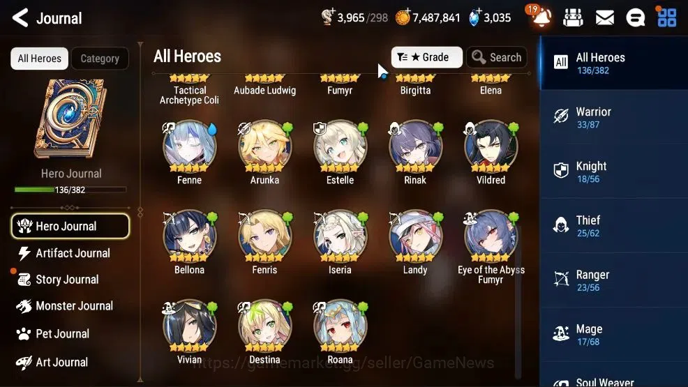 Epic Seven Accounts High-End GLOBAL UnVerif|New Era|9 ML (Schol Nurse Yulha,LC Bellona,Belian),AB Fumyr,Setsuka,etc|2,2k 7
