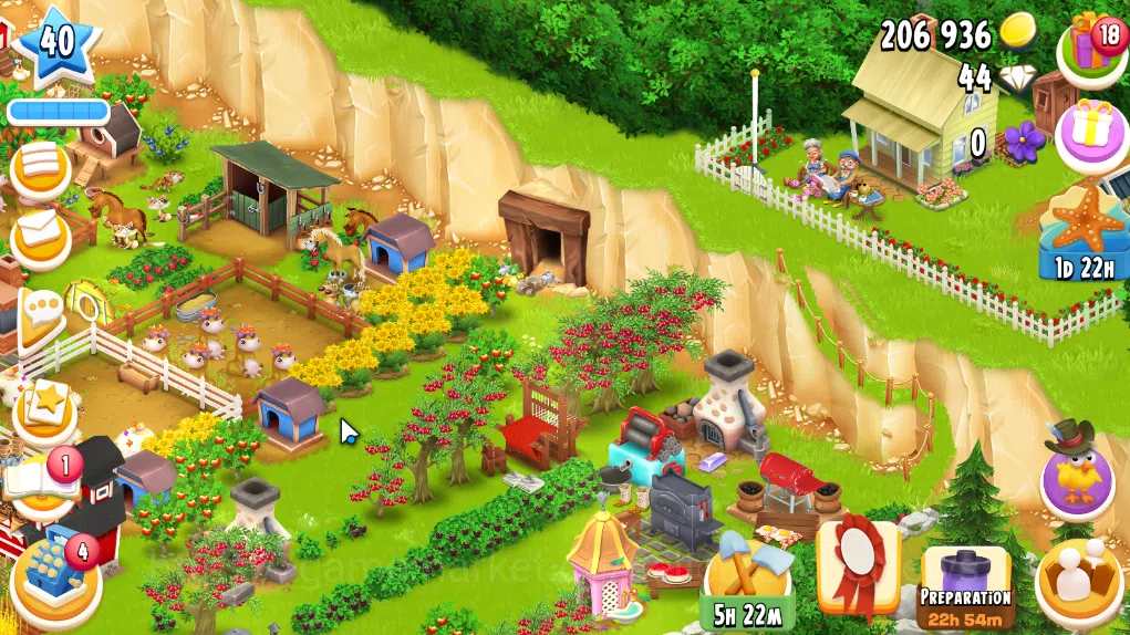 Hay Day Accounts Level 40 | Barn Storage 1100 + Silo Storage 625 | 206k Coins, 44 Diamonds |CN ON|Log Supercell ID|Take 2