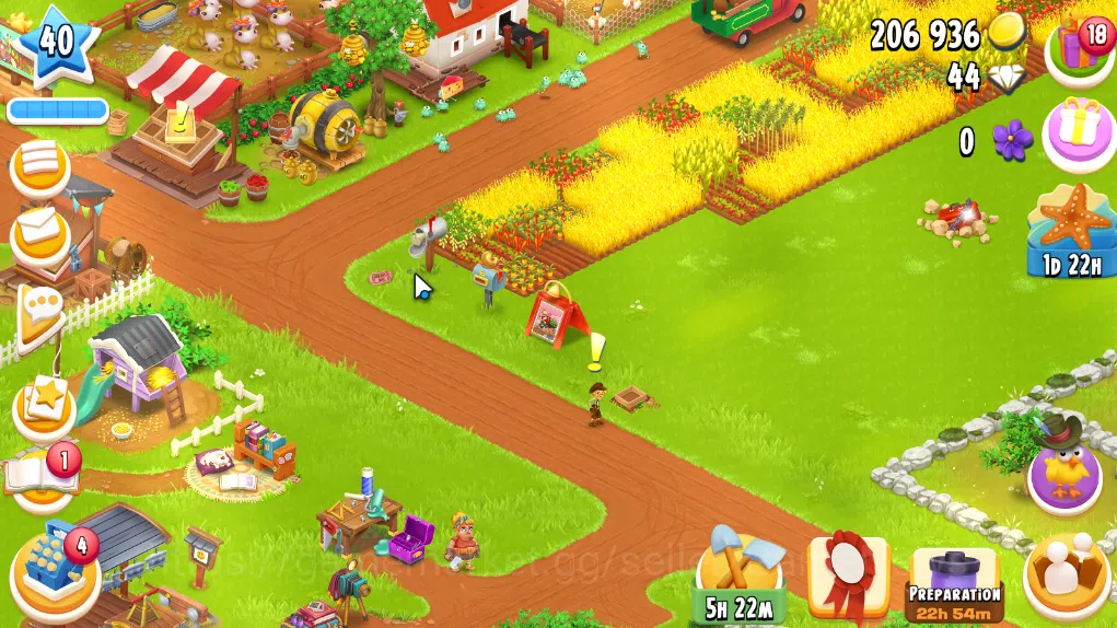 Hay Day Accounts Level 40 | Barn Storage 1100 + Silo Storage 625 | 206k Coins, 44 Diamonds |CN ON|Log Supercell ID|Take 3