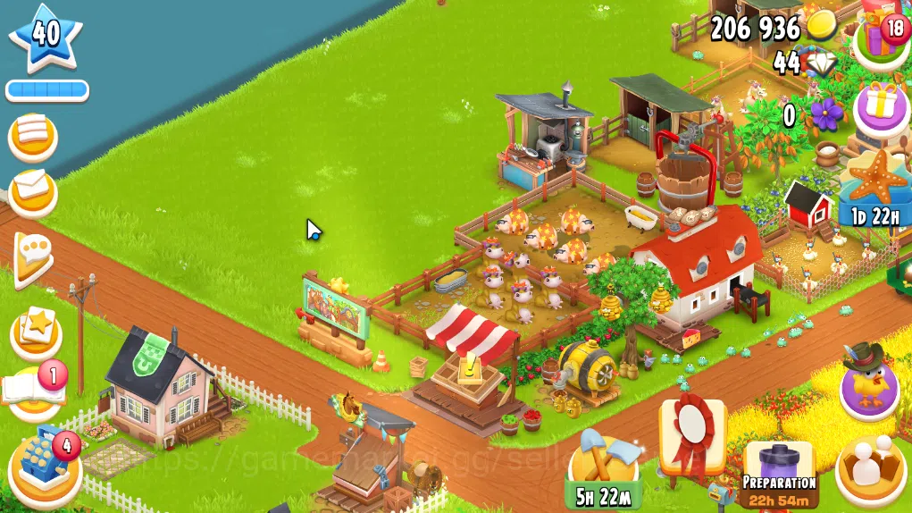 Hay Day Accounts Level 40 | Barn Storage 1100 + Silo Storage 625 | 206k Coins, 44 Diamonds |CN ON|Log Supercell ID|Take 4