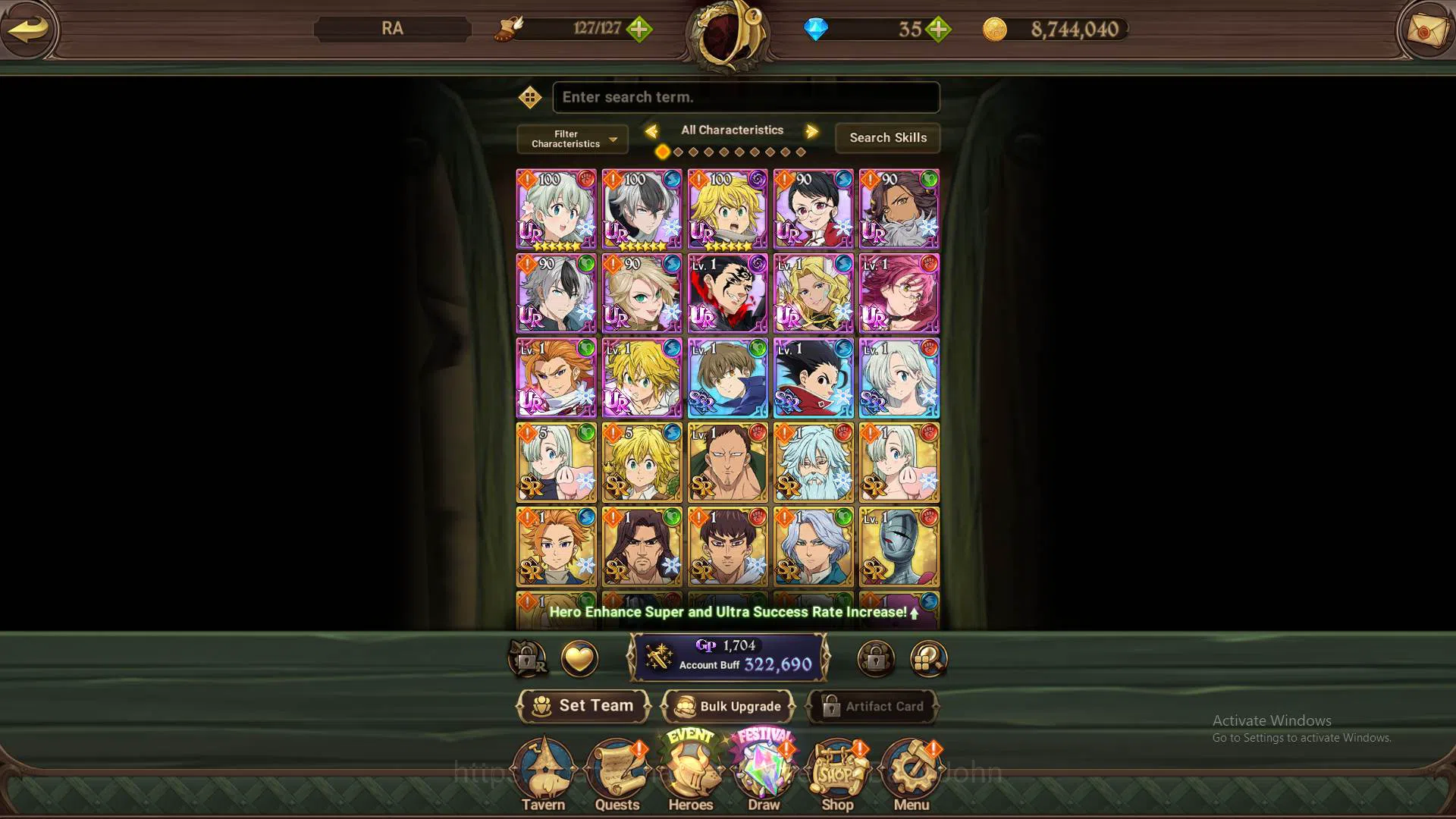 The Seven Deadly Sins: Grand Cross Accounts Others GLOBAL|322K CC|UR Chaos Arthur,Oppressor DK,Thor GT,Elizabeth,etc|check 3