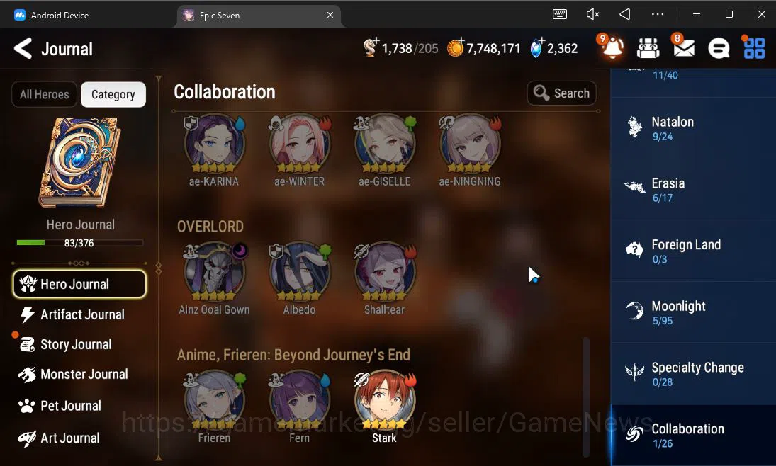 Epic Seven Accounts ASIA UnVerif| 3 ML (FL Lidica,LC Bellona,Fall Ceci image 4