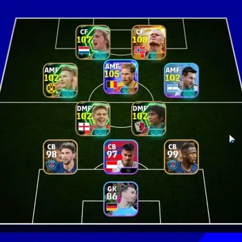 eFootball Accounts Legends & Iconic Players Mobile|PW 3065|Big Time Halland|Epic[Cruyff,Gerrard,Reus,Shevchenko,Koji],ST