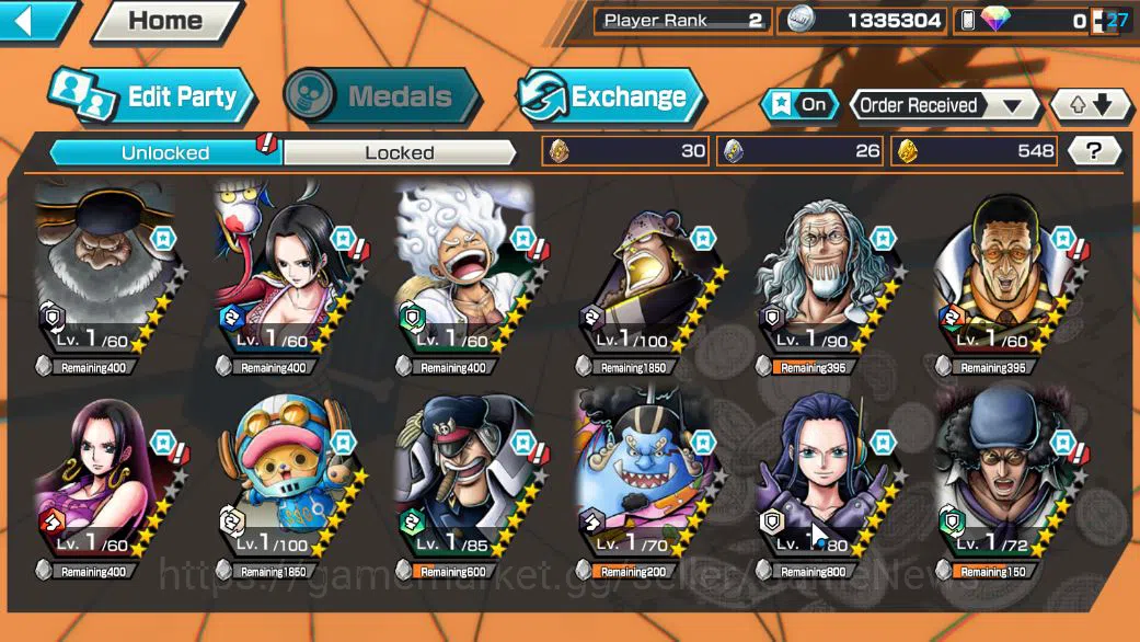One Piece Bounty Rush Accounts Global|4 EX|BP Kuzan,AMS[Borsalino],5Elder St.Satu image 3