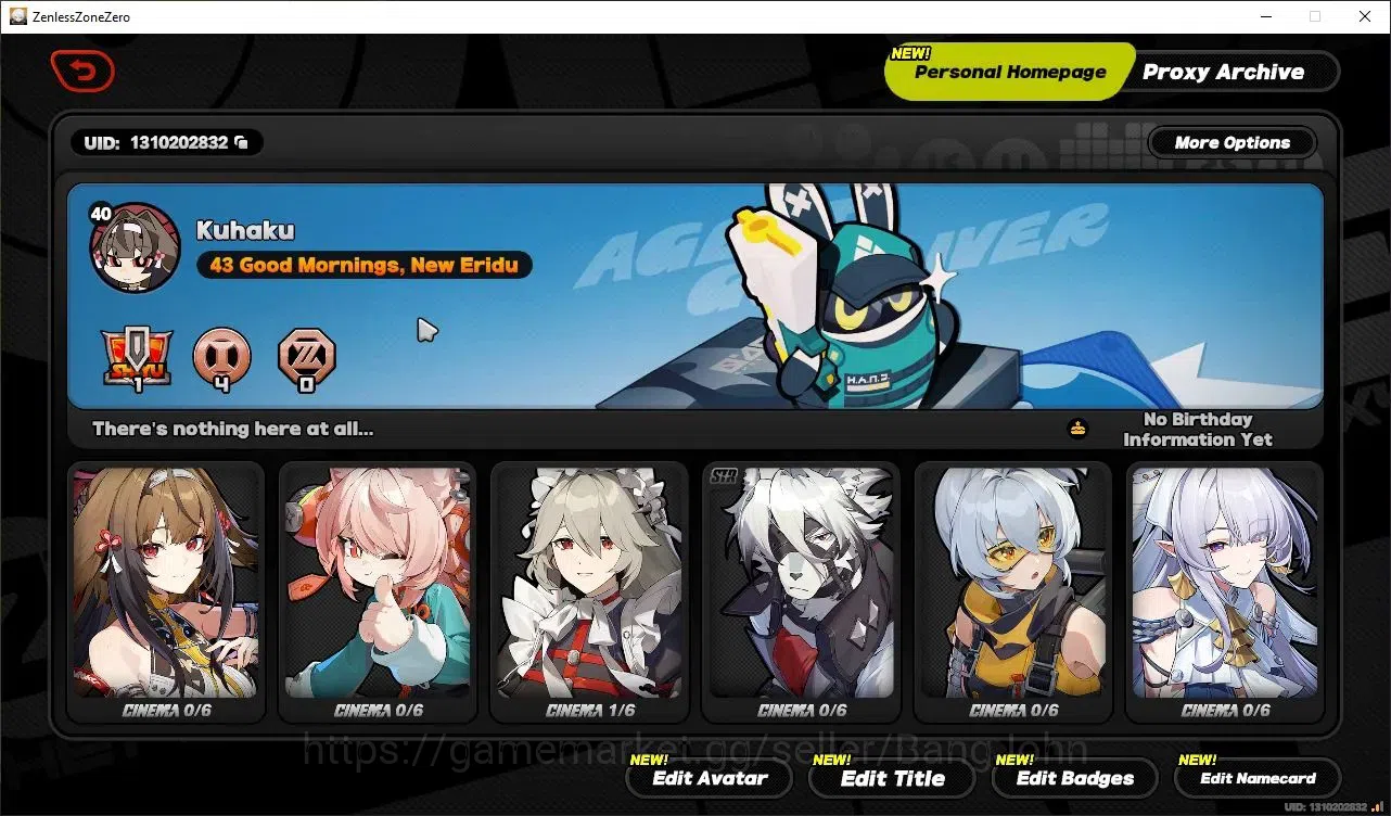 Zenless Zone Zero Accounts Starter Asia | Lvl 40 | 2 Limited (Ye Shunguang+Sign,Velina+Sign) | ALL UNSET | 2 S-Rank Bangboo 2