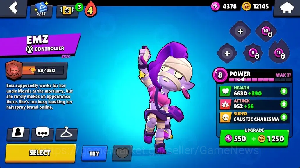 Brawl Stars Accounts 405 Trophy|12K Coins|16 Brawlers Myth Buzz|13 Skin|1 Myth Skin [Rude Lou] 1 Epic 1 SR|41 Gem 4K PP|Cn 16