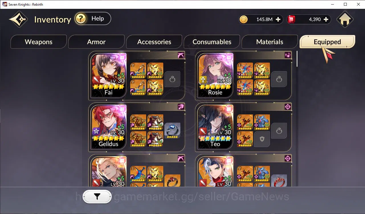 Seven Knights Re:Birth Accounts Global Sea|3 Ex-7k [Gelidus,Fai,Rosie]& 17 TC6+[Te image 11