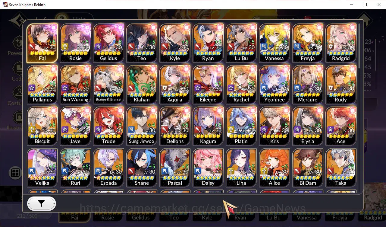 Seven Knights Re:Birth Accounts Global Sea|3 Ex-7k [Gelidus,Fai,Rosie]& 17 TC6+[Te image 3