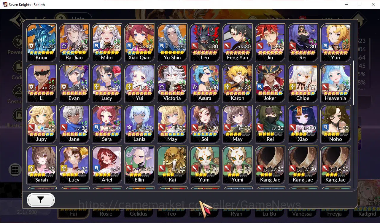 Seven Knights Re:Birth Accounts Global Sea|3 Ex-7k [Gelidus,Fai,Rosie]& 17 TC6+[Te image 4