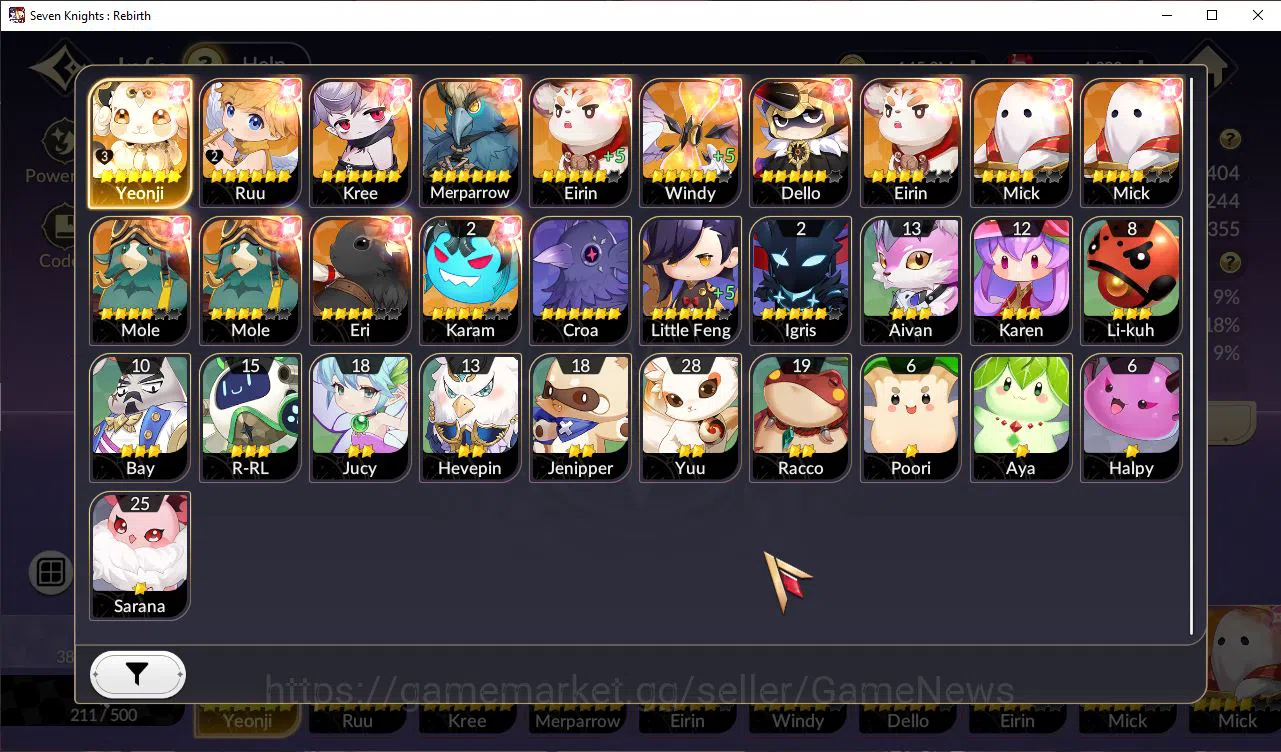 Seven Knights Re:Birth Accounts Global Sea|3 Ex-7k [Gelidus,Fai,Rosie]& 17 TC6+[Te image 5