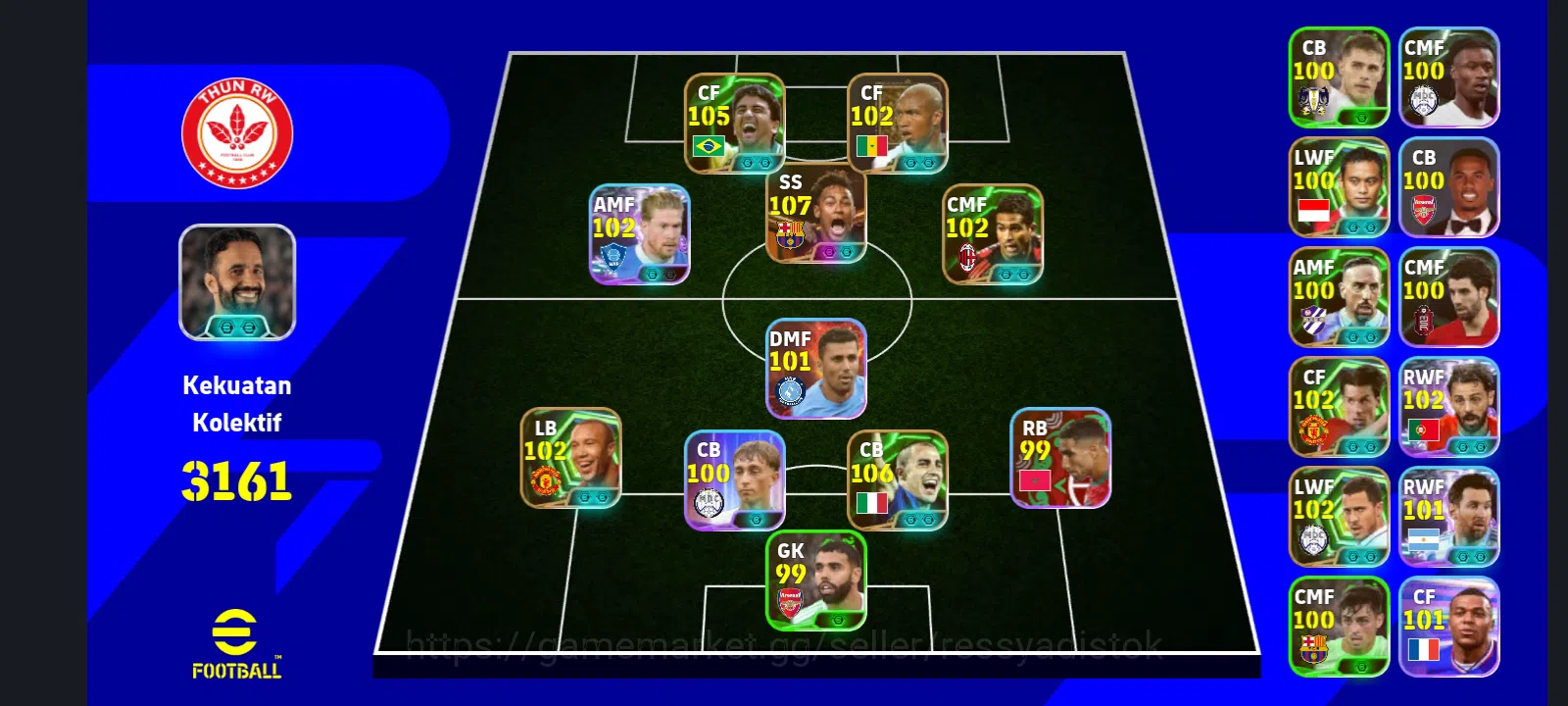 eFootball Accounts Legends & Iconic Players EFOOTBALL | BIG TIME NEYMAR, BEBETO, EDEN HAZARD, SERGINHO, F CANAVARO, K DE 1