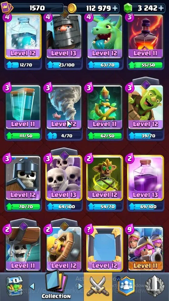 Clash Royale Accounts High-End Lv 1570|Trophy 11593|KTL 15|Card 122|4 Max|6 Hero 10 EVO 8 Champ 22 Legend 33 Epic 30 Rare 16