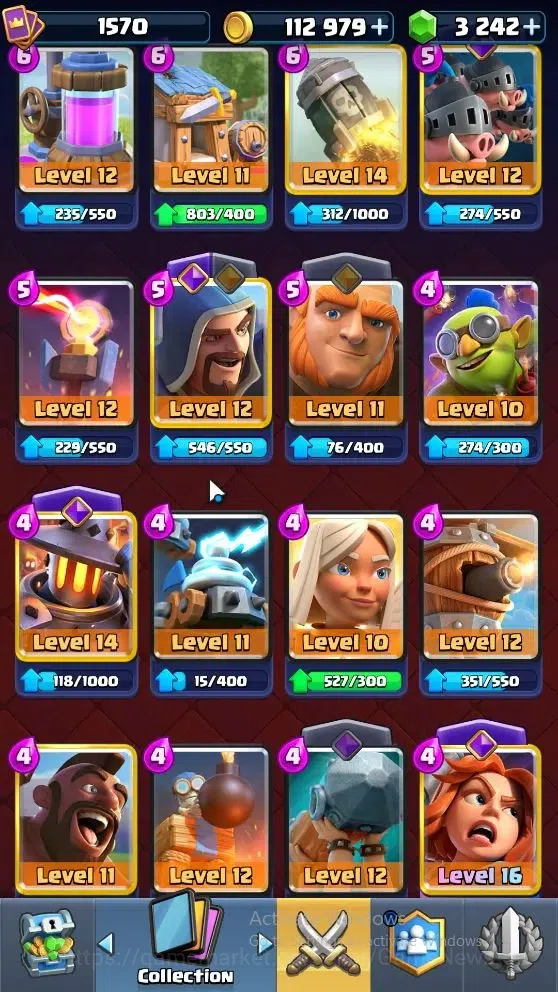 Clash Royale Accounts High-End Lv 1570|Trophy 11593|KTL 15|Card 122|4 Max|6 Hero 10 EVO 8 Champ 22 Legend 33 Epic 30 Rare 17