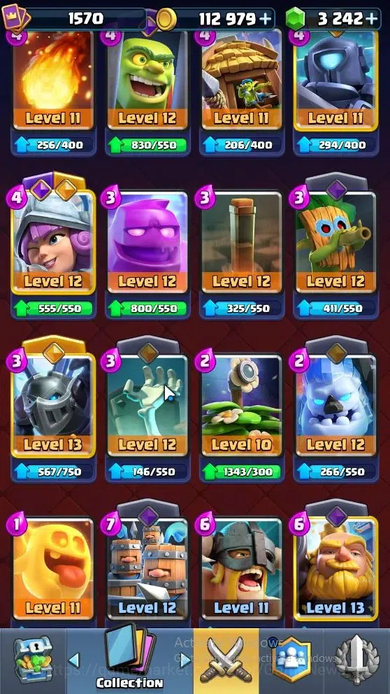 Clash Royale Accounts High-End Lv 1570|Trophy 11593|KTL 15|Card 122|4 Max|6 Hero 10 EVO 8 Champ 22 Legend 33 Epic 30 Rare 18
