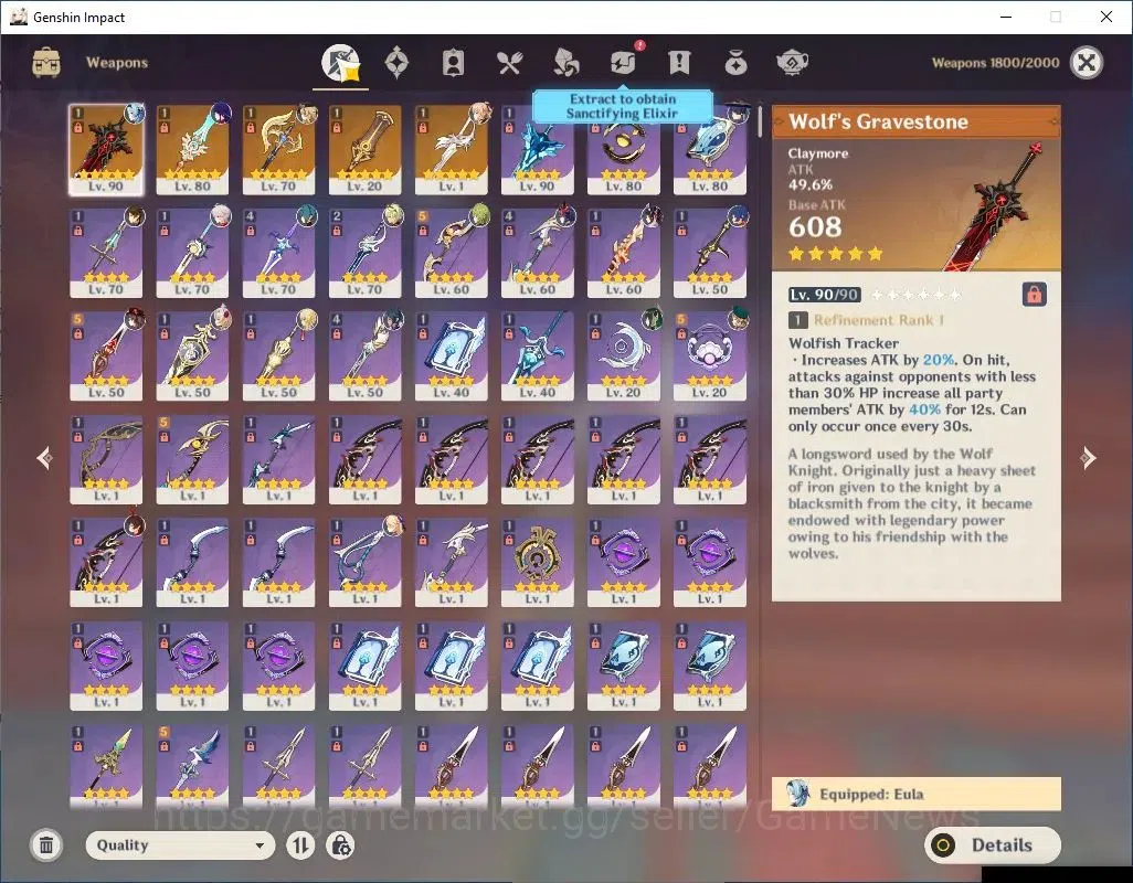 Genshin Impact Accounts Asia|AR 57|9 Limit +5(*5WEP)|Navia+Sign,Raiden,Kok image 5