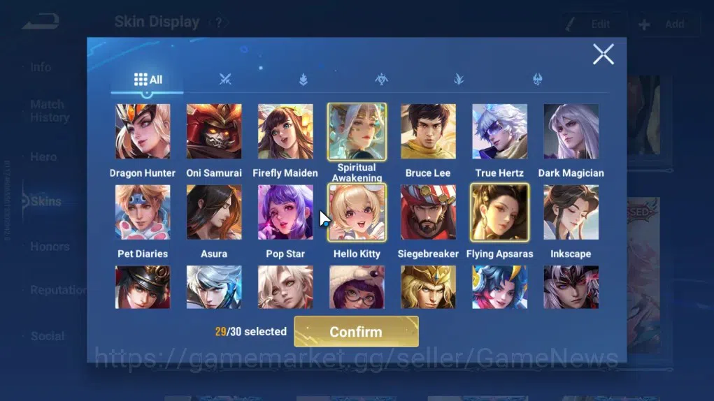Honor of Kings Accounts Rare Skin Hero112 Skin222|Flawless Yao,Frozen LadyZhen,Mythic Mulan,BLEACH Ichigo,SaintSei 12