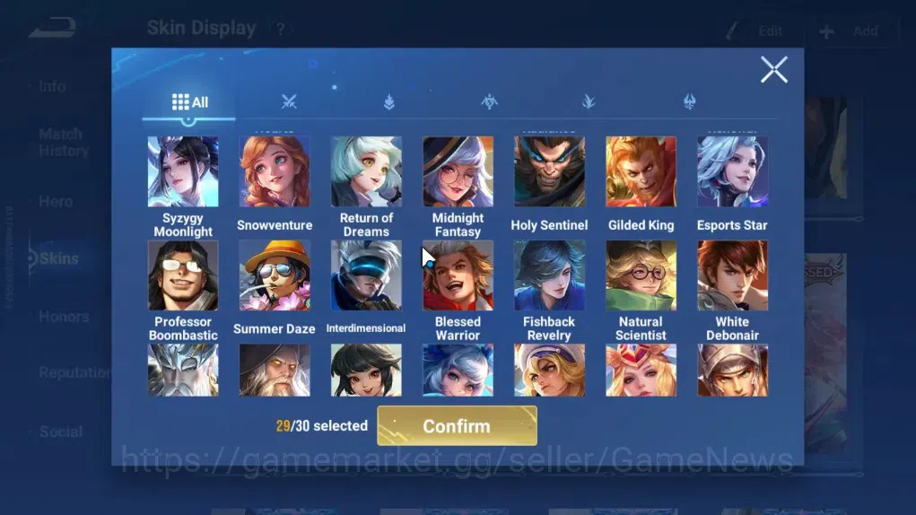 Honor of Kings Accounts Rare Skin Hero112 Skin222|Flawless Yao,Frozen LadyZhen,Mythic Mulan,BLEACH Ichigo,SaintSei 17