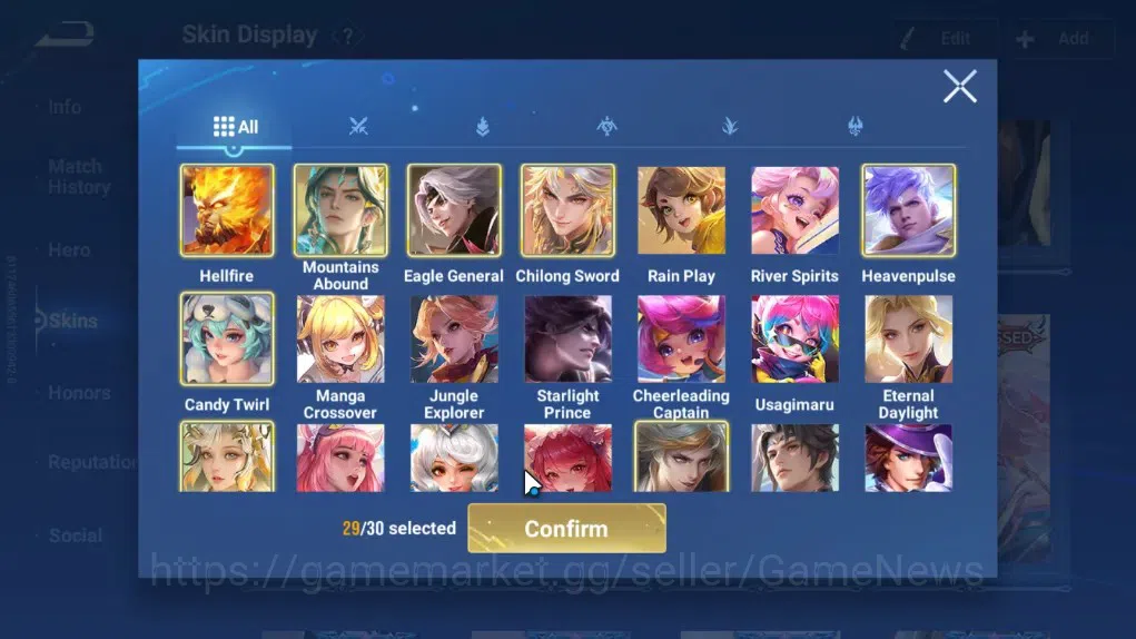 Honor of Kings Accounts Rare Skin Hero112 Skin222|Flawless Yao,Frozen LadyZhen,Mythic Mulan,BLEACH Ichigo,SaintSei 8