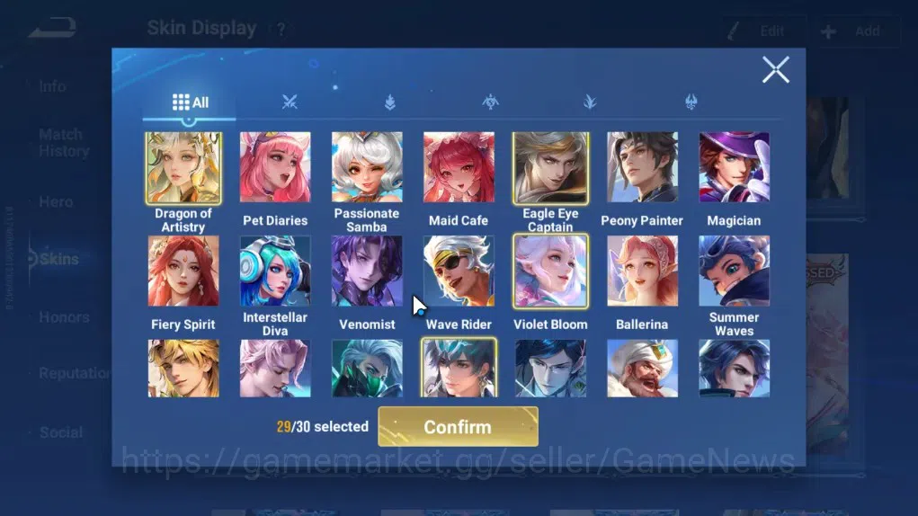 Honor of Kings Accounts Rare Skin Hero112 Skin222|Flawless Yao,Frozen LadyZhen,Mythic Mulan,BLEACH Ichigo,SaintSei 9