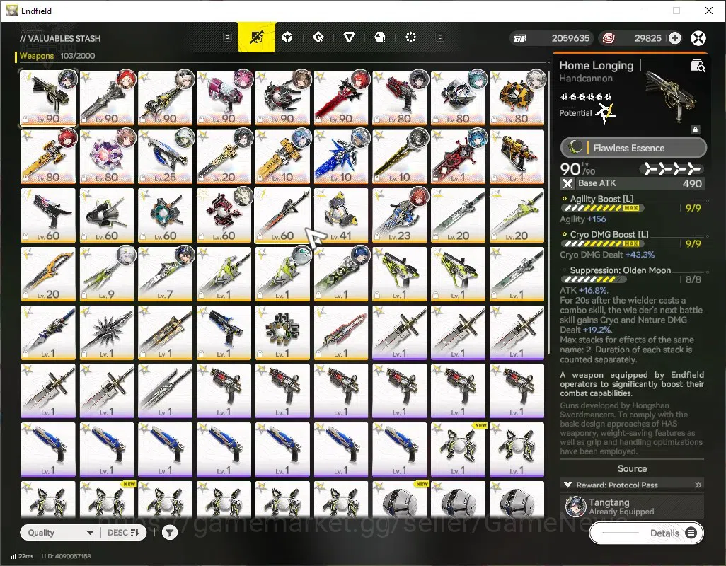 Arknights: Endfield Accounts ASIA|ReadyGacha|Lv60|Oro 29K|8SSR(5Limit)+18*6WEP| image 7